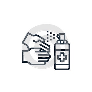 handwash vector icon isolated on white background. Outline, thin line handwash icon for website design and mobile, app development