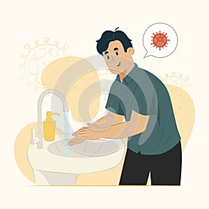 Handwashing concept prevent epidemic rebound illustration