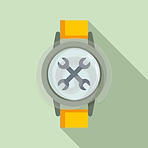 Handwatch repair icon, flat style photo
