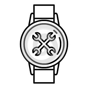 Handwatch repair icon, outline style photo