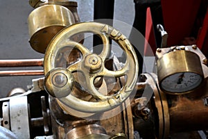 Handwheel a historic fire engine