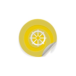 handwheel icon in sticker style. One of summer pleasure collection icon can be used for UI, UX