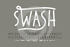 Handwitten font with swashes photo