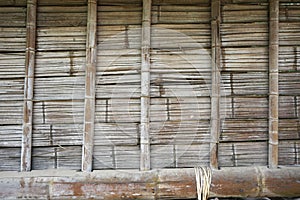 Handwoven bamboo wall closeup horizontal background