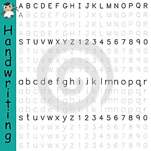 Handwriting alphabet number