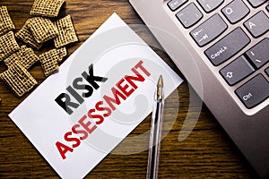 Handwriting Announcement text showing Risk Assessment. Business concept for Safety Danger Analyze written on sticky note paper on