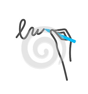 Handwriting authorization colorful icon