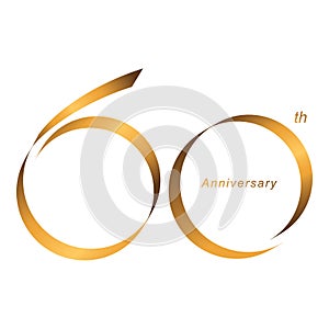 Handwriting, Celebrating, anniversary of number 60th year anniversary