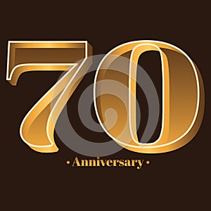 Handwriting, Celebrating, anniversary of number 70 - 70th year anniversary