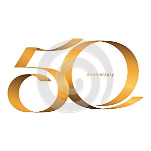 Handwriting, Celebrating, anniversary of number 50th year anniversary