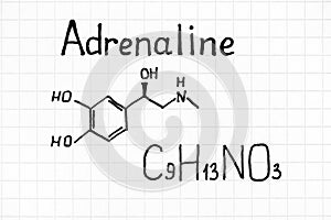 Handwriting Chemical formula of Adrenaline