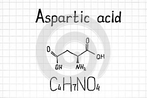 Handwriting chemical formula of Aspartic acid photo