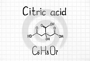 Handwriting Chemical formula of Citric Acid