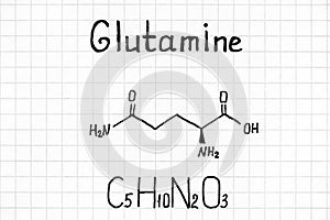 Handwriting chemical formula of Glutamine