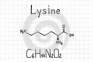 Handwriting chemical formula of Lysine