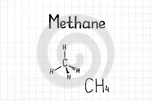 Handwriting chemical formula of Methane