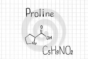 Handwriting Chemical formula of Proline