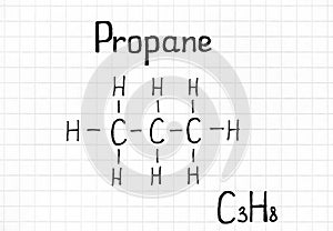 Handwriting Chemical formula of Propane