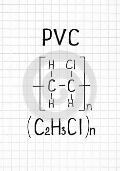Handwriting Chemical formula of PVC