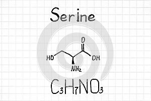 Handwriting Chemical formula of Serine