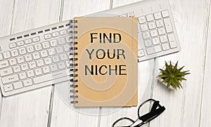 Handwriting of Find Your Niche word