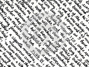 Handwriting fragment photo