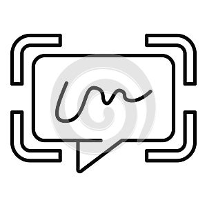 Handwriting identification message icon outline vector. Check data