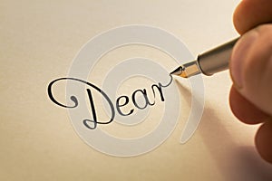 Handwriting letter with pen