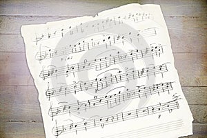 Handwriting music sheet photo