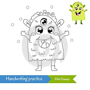 Handwriting practice. Educational game for preschool children.