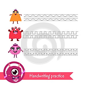 Handwriting practice. Educational game for preschool children.