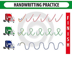 Handwriting practice sheet. Educational children game, printable worksheet for kids. Preschool activity, worksheet for printing, l