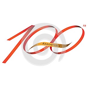 Handwriting ribbon style celebrating 100th