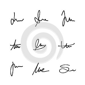 Handwriting signatures collection