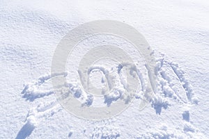 Handwriting of Snow text