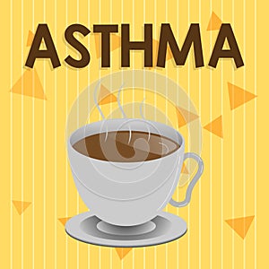 Handwriting text Asthma. Concept meaning Respiratory condition marked by spasms in the bronchi of the lungs