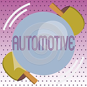 Handwriting text Automotive. Concept meaning Selfpropelled Related to motor vehicles engine cars automobiles