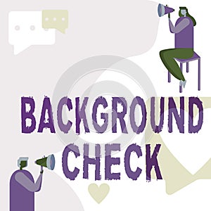 Handwriting text Background Check. Business overview way to discover issues that could affect your business Man Standing