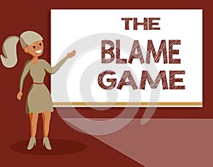 Handwriting text The Blame Game. Concept meaning A situation when people attempt to blame one another photo
