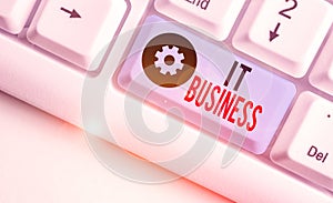 Handwriting text It Business. Concept meaning organization uses information technology to achieve goals