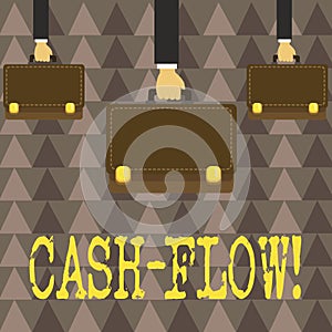 Handwriting text Cash Flow. Concept meaning Virtual movement of money by company finance department statistics.