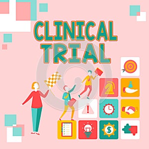 Handwriting text Clinical Trial. Internet Concept trials to evaluate the effectiveness and safety of medication