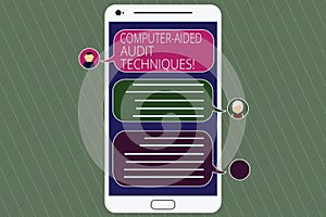 Handwriting text Computer Aided Audit Techniques. Concept meaning Using computer to automate IT audit process Mobile