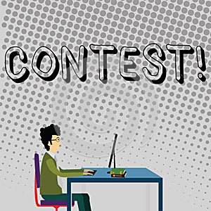 Handwriting text Contest. Concept meaning Game Tournament Competition Event Trial Conquest Battle Struggle Businessman