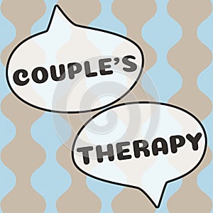 Handwriting text Couple S Therapy. Business concept treat relationship distress for individuals and couples