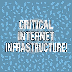 Handwriting text Critical Internet Infrastructure. Concept meaning essential components of internet operation Various