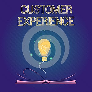 Handwriting text Customer Experience. Concept meaning Interaction between Satisfied Customer and Organization