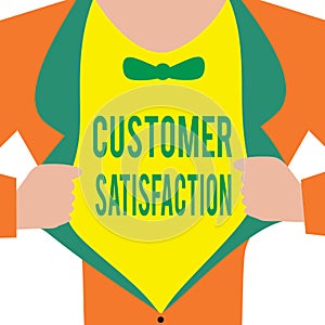 Handwriting text Customer Satisfaction. Concept meaning Exceed Consumer Expectation Satisfied over services