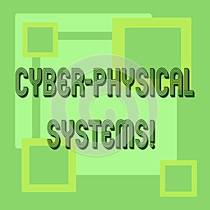 Handwriting text Cyber Physical Systems. Concept meaning Mechanism controlled by computerbased algorithms. photo