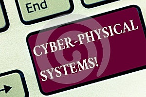 Handwriting text Cyber Physical Systems. Concept meaning Mechanism controlled by computerbased algorithms Keyboard key photo